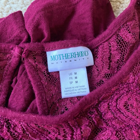Motherhood Maternity Medium Red Lace Shirt - Picture 4 of 4